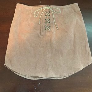 lace up corduroy skirt